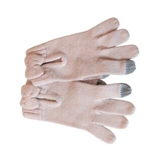Kate Spade New York Women's Pale Pink Bow Gloves Screen Fingertip